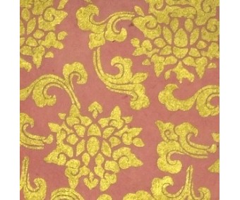 Nepaali paber MUSTRIGA 50x75cm - Tiibet, roosa-kuld